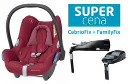 CabrioFix fotelik 0-13kg + Baza FamilyFix Maxi-Cosi - Essential Red