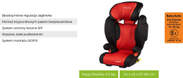 SALUKI BabySafe Isofix 15-36 kg fotelik samochodowy - Red-Black