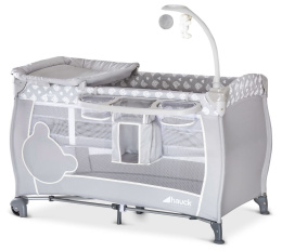 HAUCK BABYCENTER łóżeczko turystyczne 2 poziomy z przewijakiem - TEDDY GREY