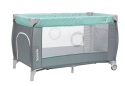 SVEN PLUS łóżeczko turystyczne Lionelo kołyska, drugi poziom, przewijak, uchwyty do wstawania - turquoise/grey