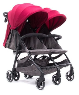 KUKI TWIN 2.0 Baby Monsters wózek bliźniaczy kolor BORDEAUX