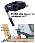 Baza IsoFix do fotelika Carlo Adamex do wózka barletta pajero jogger - mocowana na IsoFix lub pasy samochodowe