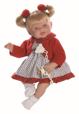 MG519 Lalka hiszpańska dziewczynka Brenda ruda w czerwonym sweterku - 38 cm