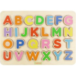 MASTERKIDZ Drewniana Tabliczka Edukacyjna Alfabet Wielkie Literki Montessori