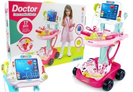 Wózek Lekarski Dla Dziewczynki Z Akcesoriami, Zestaw Doktora Różowy