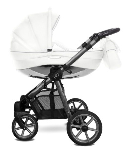 MOMMY GLOSSY White 3w1 BabyActive wózek głęboko-spacerowy + fotelik samochodowy Kite 0-13kg - Mgw 04 Space Grey