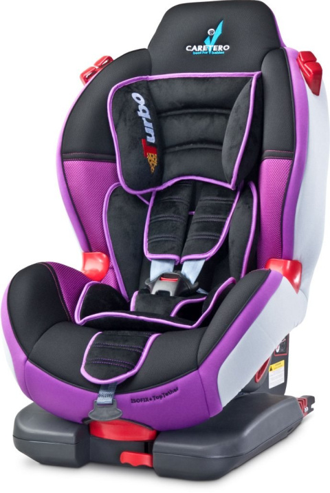 Sport Turbo Fix CARETERO fotelik samochodowy 9-25kg z Isofix + TopTether purple