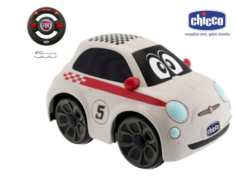 Chicco Biały Fiat 500 z Pilotem