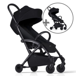 ZESTAW Wózek Bumprider Connect do 25 kg czarny/czarny + drugi wózek dla bliźniaków