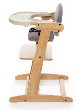 GROW-UP Zopa krzesełko do karmienia dla dzieci od 6 miesiąca do 60 kg - Natur/Grey
