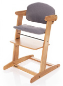 GROW-UP Zopa krzesełko do karmienia dla dzieci od 6 miesiąca do 60 kg - Natur/Grey