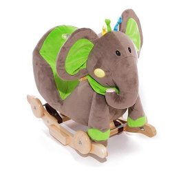 Zabawki KinderKraft Grający słoń na biegunach zielony