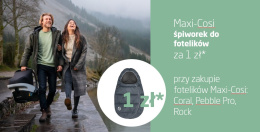 ROCK Maxi-Cosi + Śpiworek za 1zł, fotelik samochodowy I-Size do 75cm 0-13kg - Essential Grey