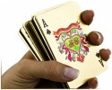 Karty do gry w pokera plastikowe złote - $$$ dolar