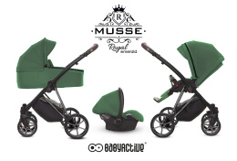 MUSSE 3w1 BabyActive wózek głęboko-spacerowy + fotelik samochodowy Kite 0-13kg - Emerald Nikiel