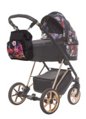 MUSSE 3w1 BabyActive wózek głęboko-spacerowy + fotelik samochodowy Kite 0-13kg - Dark Rose / stelaż Nikiel
