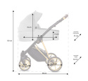 MUSSE 3w1 BabyActive wózek głęboko-spacerowy + fotelik samochodowy Kite 0-13kg - Light-Dark Rose / stelaż Gold