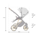 MUSSE 3w1 BabyActive wózek głęboko-spacerowy + fotelik samochodowy Kite 0-13kg - Light Rose / stelaż Gold