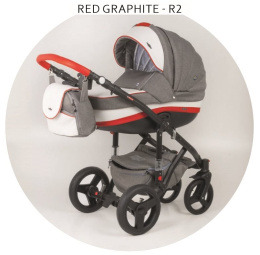 VICCO 2W1 ADAMEX wózek dziecięcy - Polski Produkt - red graphite r2