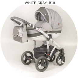 VICCO 2W1 ADAMEX wózek dziecięcy - Polski Produkt - white gray r10