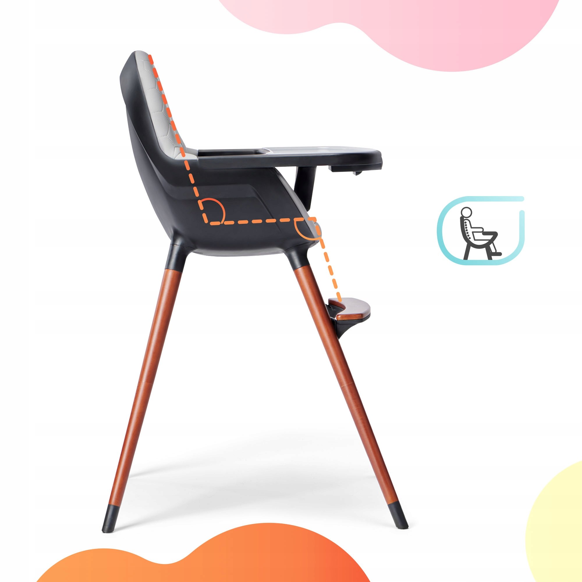 Krzesełko do karmienia fotel 2w1 Kinderkraft FINIX Wiek dziecka 6 m +
